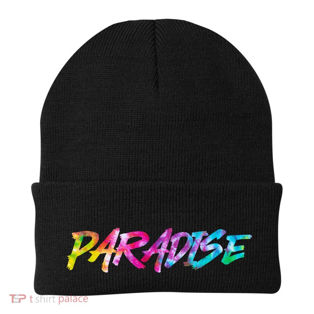 Paradise Tie Dye Colors Knit Cap Winter Beanie