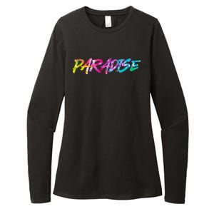 Paradise Tie Dye Colors Womens CVC Long Sleeve Shirt