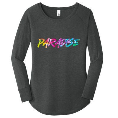 Paradise Tie Dye Colors Women's Perfect Tri Tunic Long Sleeve Shirt