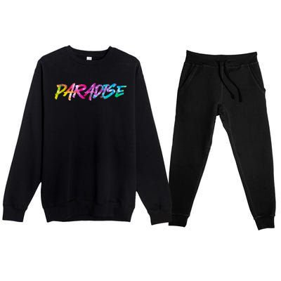 Paradise Tie Dye Colors Premium Crewneck Sweatsuit Set