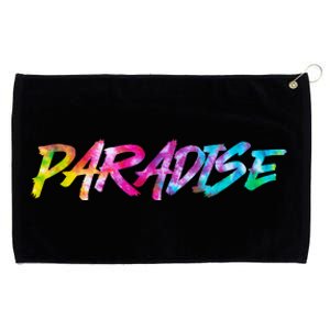 Paradise Tie Dye Colors Grommeted Golf Towel