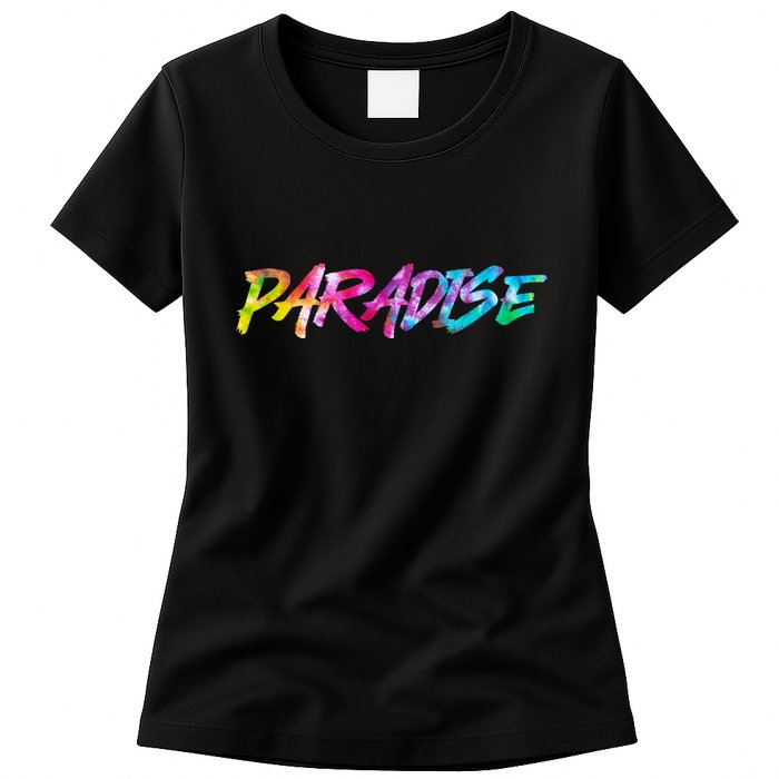 Paradise Tie Dye Colors Womens T-Shirt