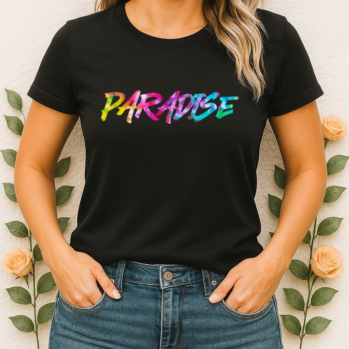 Paradise Tie Dye Colors Womens T-Shirt
