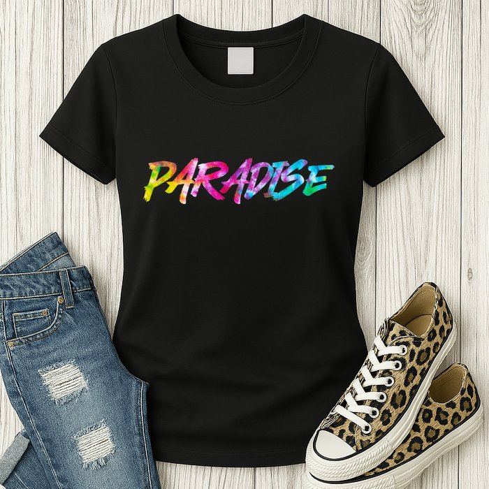 Paradise Tie Dye Colors Womens T-Shirt
