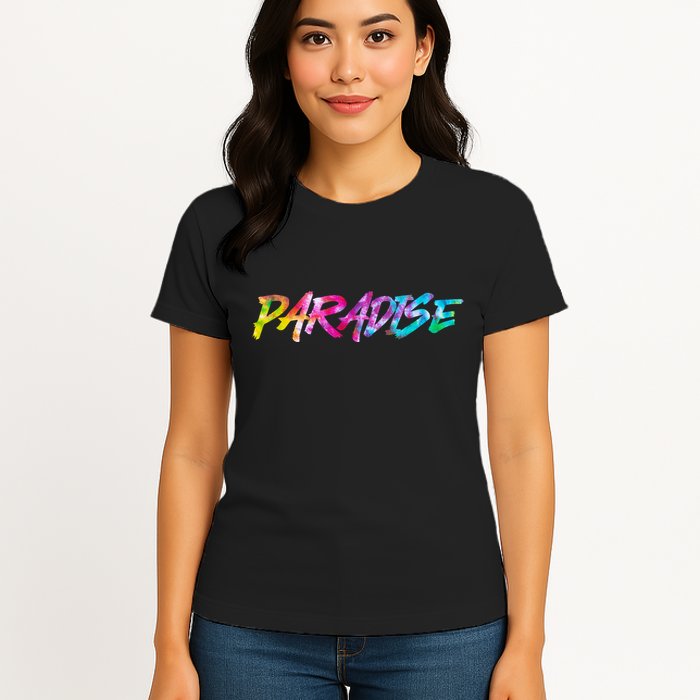 Paradise Tie Dye Colors Womens T-Shirt