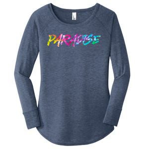 Paradise Tie Dye Colors Women's Perfect Tri Tunic Long Sleeve Shirt