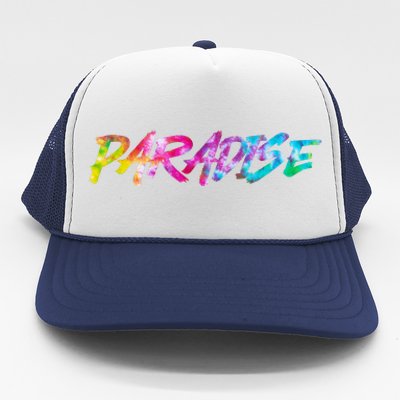 Paradise Tie Dye Colors Trucker Hat