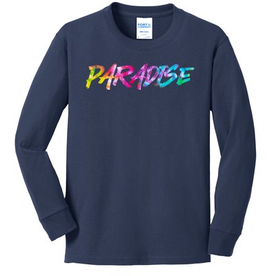 Paradise Tie Dye Colors Kids Long Sleeve Shirt