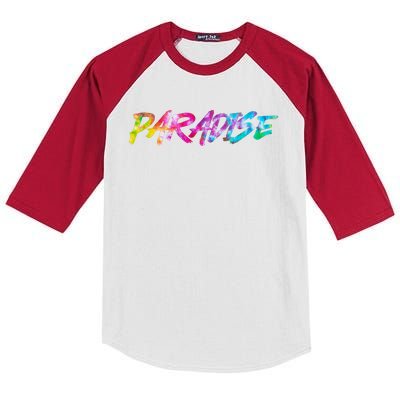 Paradise Tie Dye Colors Kids Colorblock Raglan Jersey