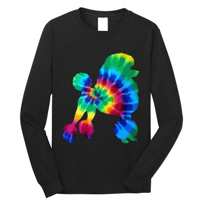 Poodle Tie Dye Vintage Hippie Dog Mom Dad Poodle Long Sleeve Shirt