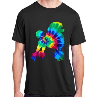 Poodle Tie Dye Vintage Hippie Dog Mom Dad Poodle Adult ChromaSoft Performance T-Shirt