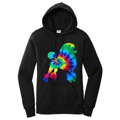 Poodle Tie Dye Vintage Hippie Dog Mom Dad Poodle Women's Pullover Hoodie