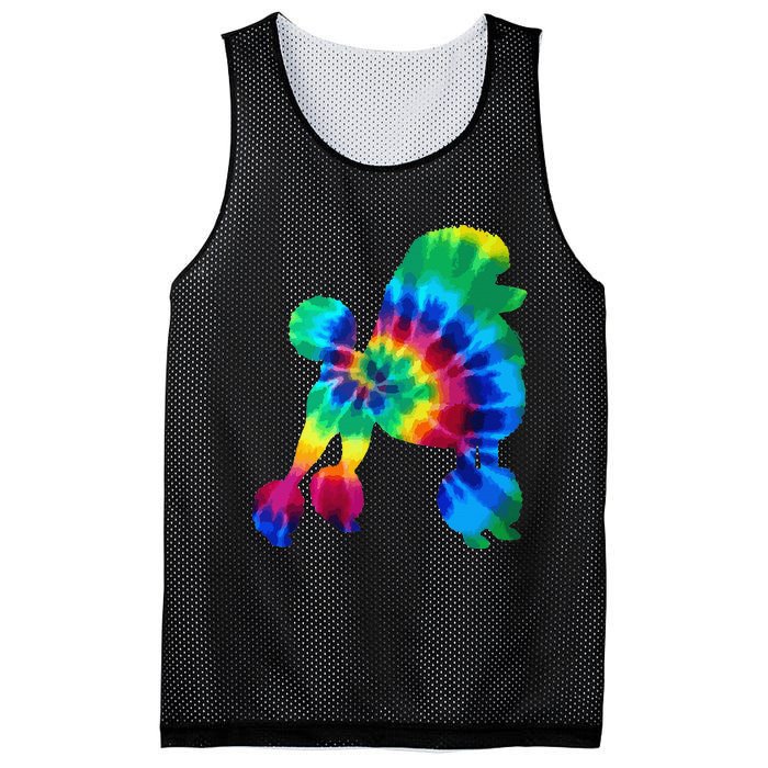 Poodle Tie Dye Vintage Hippie Dog Mom Dad Poodle Mesh Reversible Basketball Jersey Tank