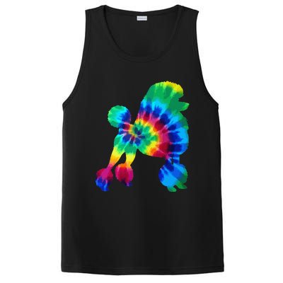 Poodle Tie Dye Vintage Hippie Dog Mom Dad Poodle PosiCharge Competitor Tank