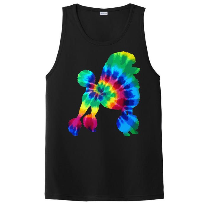 Poodle Tie Dye Vintage Hippie Dog Mom Dad Poodle PosiCharge Competitor Tank