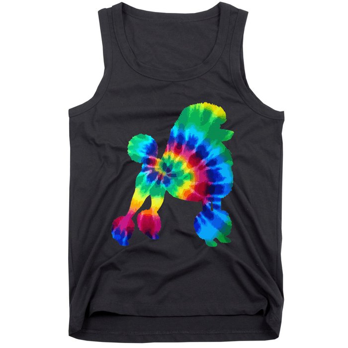 Poodle Tie Dye Vintage Hippie Dog Mom Dad Poodle Tank Top