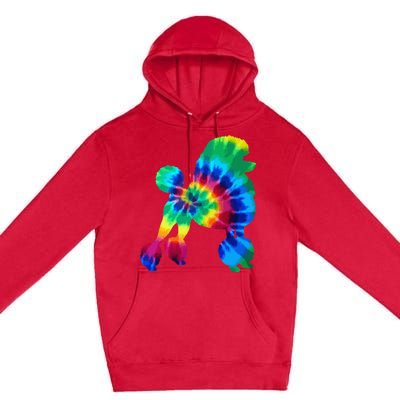 Poodle Tie Dye Vintage Hippie Dog Mom Dad Poodle Premium Pullover Hoodie