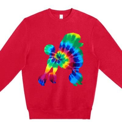 Poodle Tie Dye Vintage Hippie Dog Mom Dad Poodle Premium Crewneck Sweatshirt