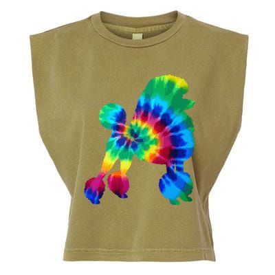 Poodle Tie Dye Vintage Hippie Dog Mom Dad Poodle Garment-Dyed Women's Muscle Tee