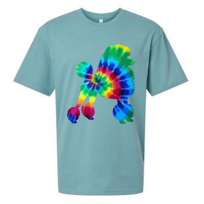 Poodle Tie Dye Vintage Hippie Dog Mom Dad Poodle Sueded Cloud Jersey T-Shirt