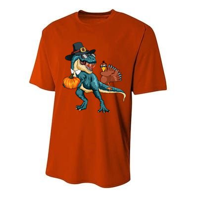 Pumpkin TRex Dabbing Turkey Thanksgiving Family Funny Gift Meaningful Gift Performance Sprint T-Shirt