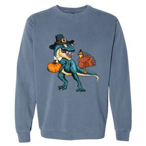 Pumpkin TRex Dabbing Turkey Thanksgiving Family Funny Gift Meaningful Gift Garment-Dyed Sweatshirt