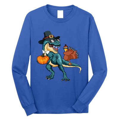 Pumpkin TRex Dabbing Turkey Thanksgiving Family Funny Gift Meaningful Gift Long Sleeve Shirt