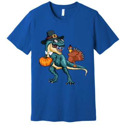 Pumpkin TRex Dabbing Turkey Thanksgiving Family Funny Gift Meaningful Gift Premium T-Shirt