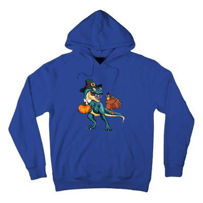 Pumpkin TRex Dabbing Turkey Thanksgiving Family Funny Gift Meaningful Gift Tall Hoodie