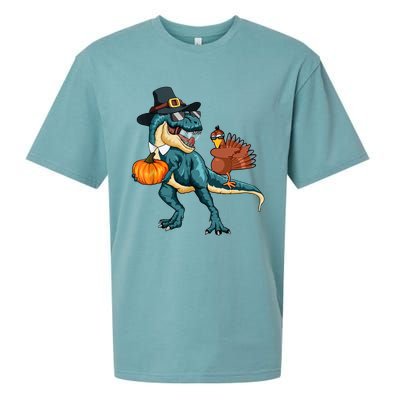 Pumpkin TRex Dabbing Turkey Thanksgiving Family Funny Gift Meaningful Gift Sueded Cloud Jersey T-Shirt