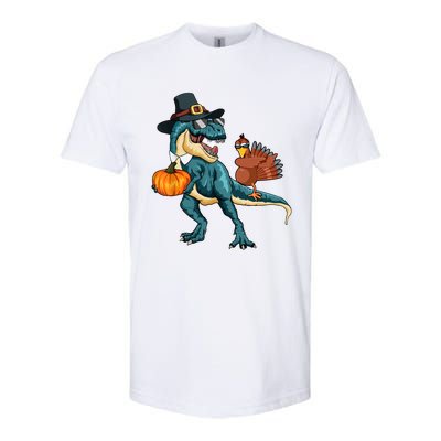 Pumpkin TRex Dabbing Turkey Thanksgiving Family Funny Gift Meaningful Gift Softstyle CVC T-Shirt