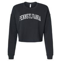 Pennsylvania Throwback Design Print Classic Cropped Pullover Crew