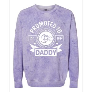 Promoted To Daddy Est 2024 Soon To Be Daddy Funny Pregnancy Announcement Colorblast Crewneck Sweatshirt