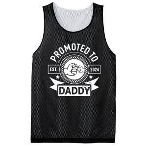 Promoted To Daddy Est 2024 Soon To Be Daddy Funny Pregnancy Announcement Mesh Reversible Basketball Jersey Tank