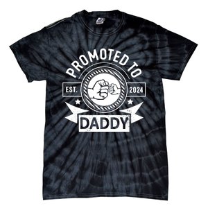 Promoted To Daddy Est 2024 Soon To Be Daddy Funny Pregnancy Announcement Tie-Dye T-Shirt