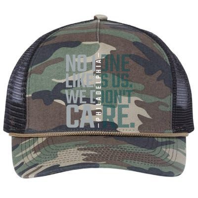 Philadelphia They Dont Likes Us We Dont Care Phly Fan Retro Rope Trucker Hat Cap