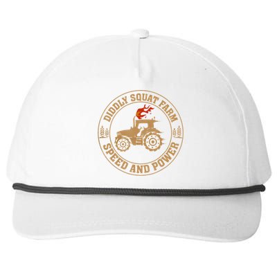 Perfect Tractor Design Diddly Squat Farm Speed And Power Snapback Five-Panel Rope Hat