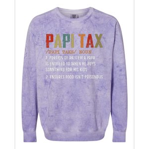 Papi Tax Dad Definition Gift For Dad Colorblast Crewneck Sweatshirt