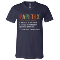 Papi Tax Dad Definition Gift For Dad V-Neck T-Shirt