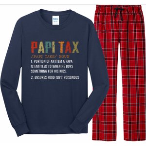 Papi Tax Dad Definition Gift For Dad Long Sleeve Pajama Set