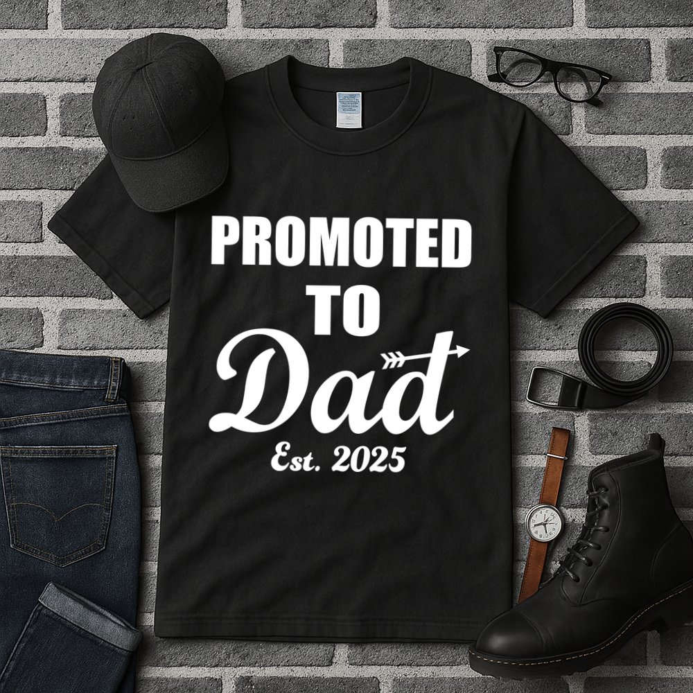 Promoted To Dad Est 2025 New Dad Tall T-Shirt
