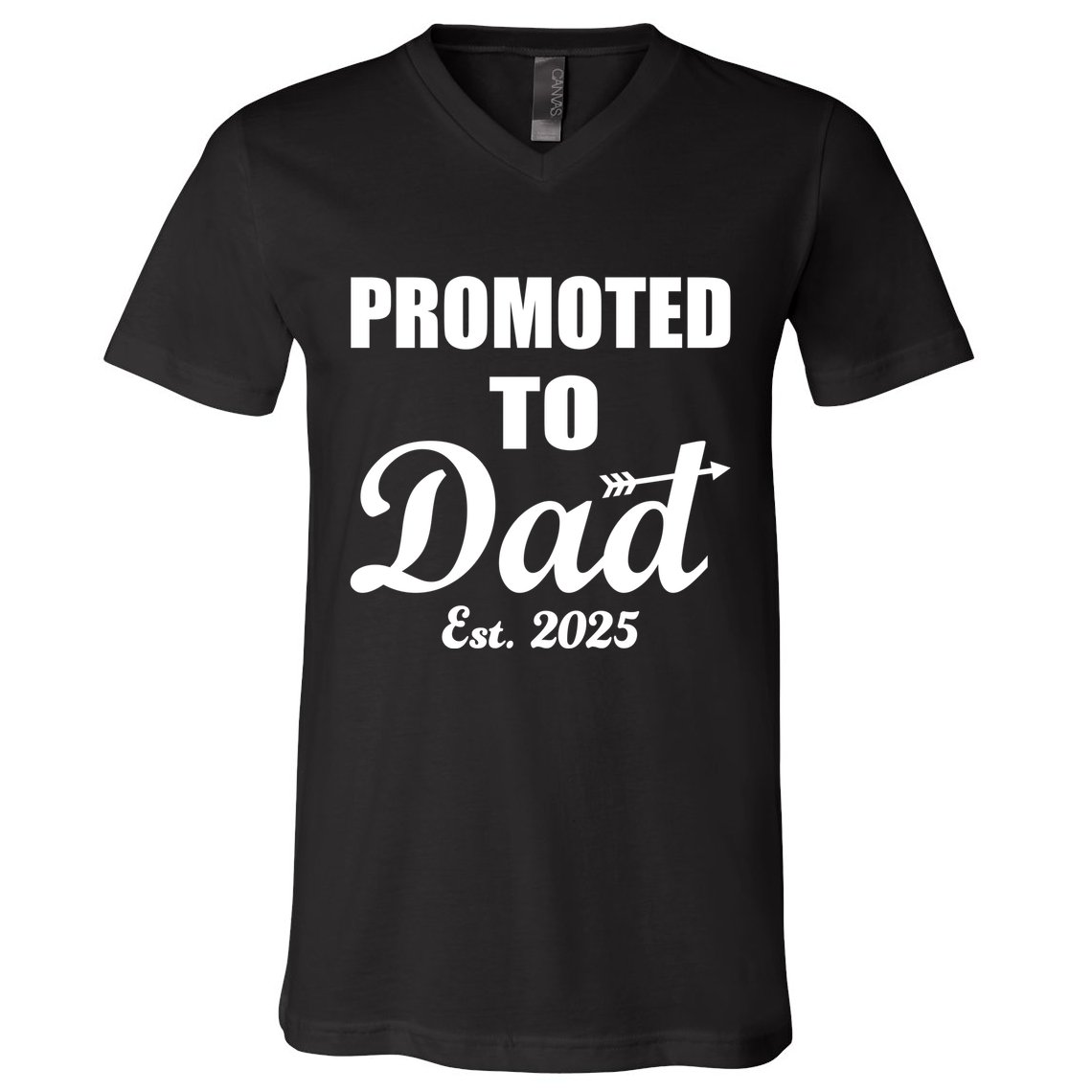 Promoted To Dad Est 2025 New Dad V-Neck T-Shirt