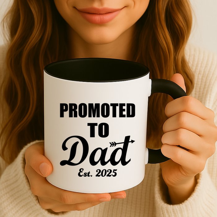 Promoted To Dad Est 2025 New Dad Mug
