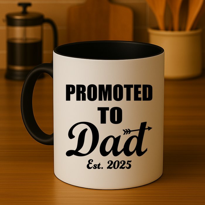 Promoted To Dad Est 2025 New Dad Mug