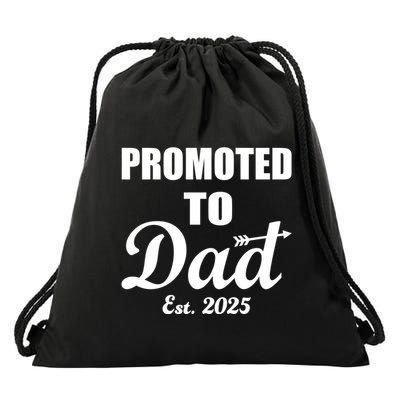 Promoted To Dad Est 2025 New Dad Drawstring Bag