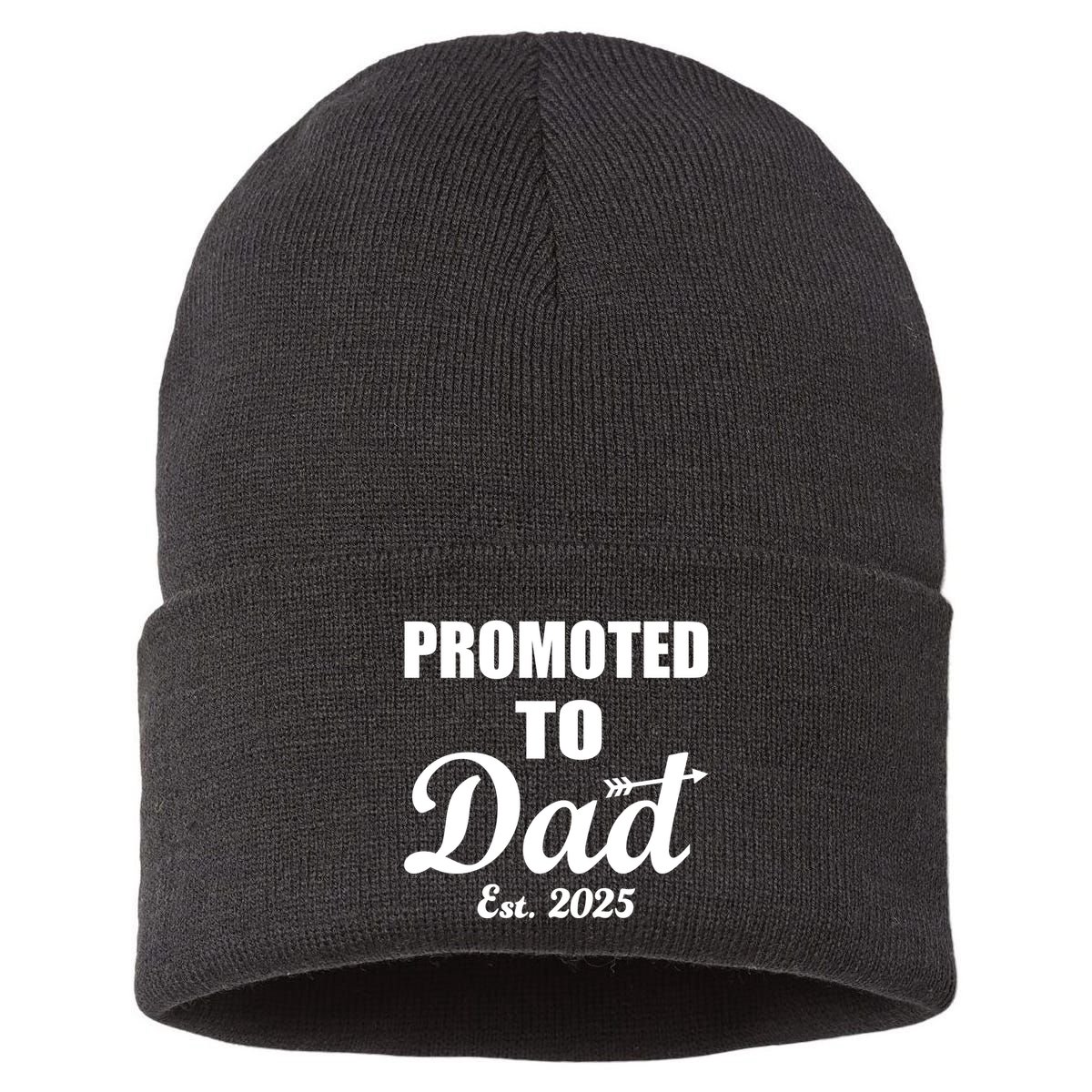 Promoted To Dad Est 2025 New Dad Sustainable Knit Beanie