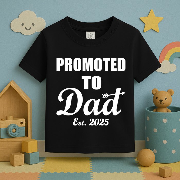 Promoted To Dad Est 2025 New Dad Toddler T-Shirt