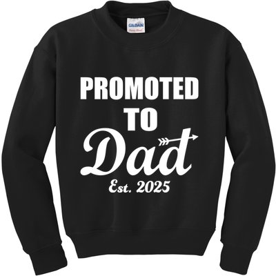 Promoted To Dad Est 2025 New Dad Kids Sweatshirt
