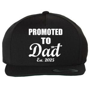 Promoted To Dad Est 2025 New Dad Wool Snapback Cap