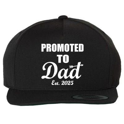 Promoted To Dad Est 2025 New Dad Wool Snapback Cap